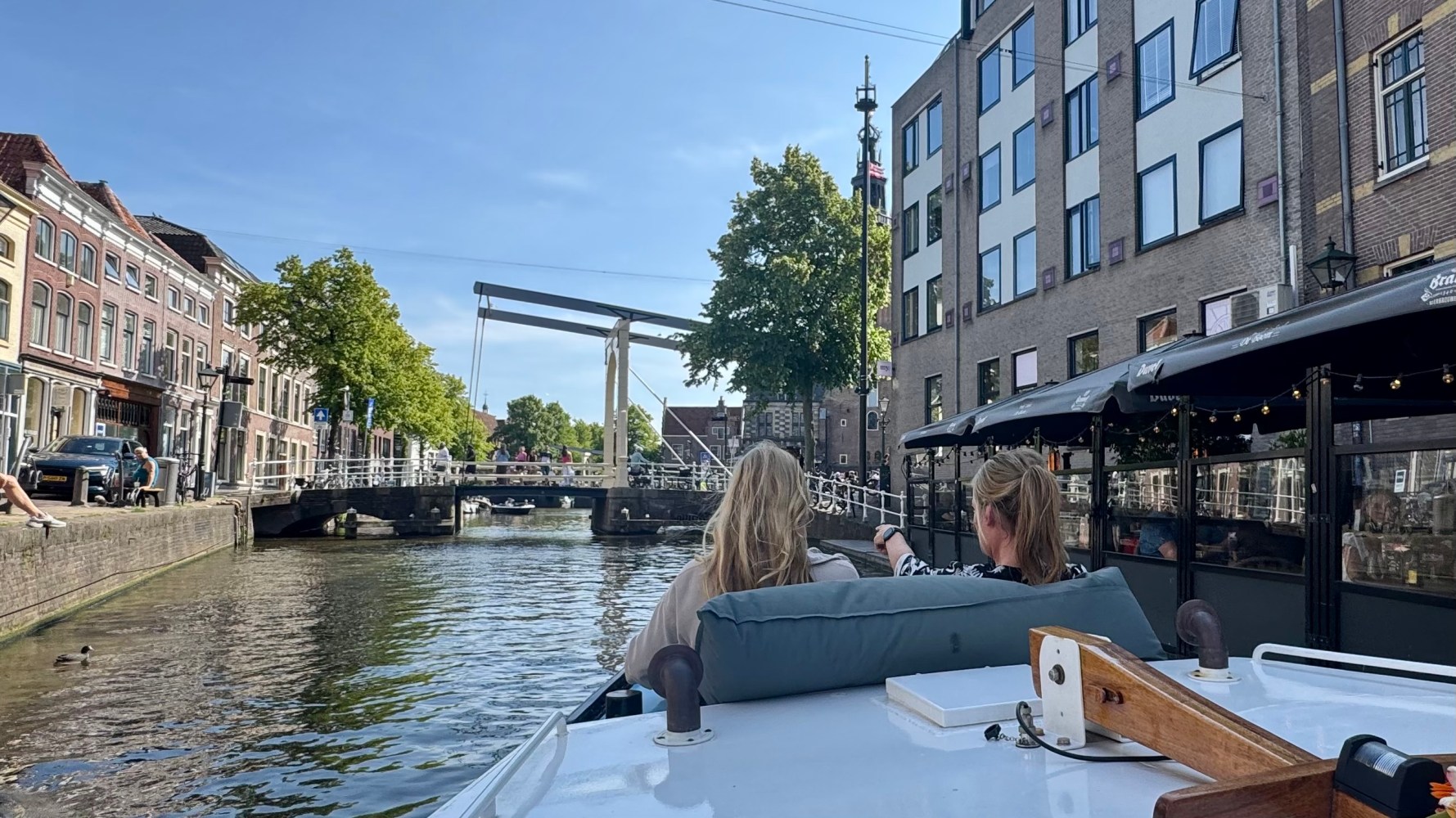 a boat sitting on top of a building